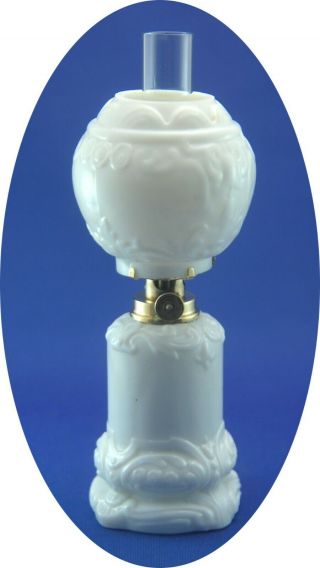 Scarce Antique Embossed Wmg European Miniature Oil Lamp,  H1 - 147