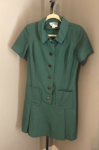 Vintage 1970s Girl Scout Leader Uniform Dress Size 6 Small Usa Euc