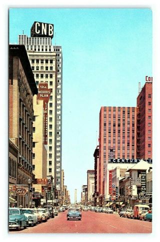 Vintage Postcard Downtown Fort Worth Texas Houston Street I5