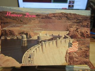 Vintage Old Postcard Arizona Hoover Boulder Dam Nevada Side Looking Across Top 1