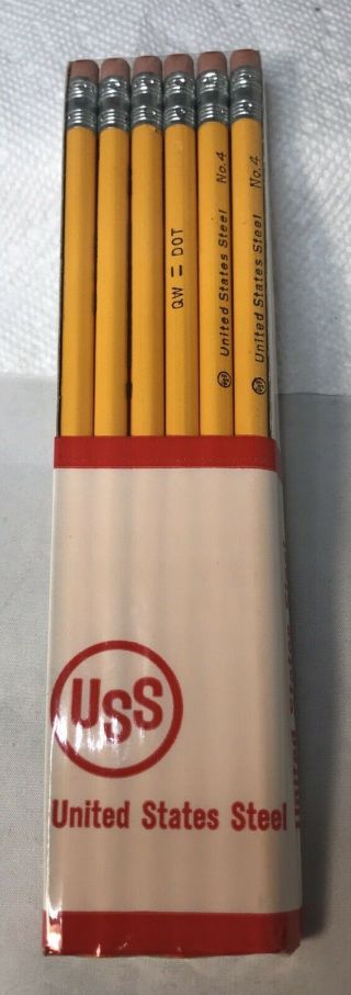 Vintage Pencils Uss United States Steel 4 Steel Mill Advertising 12 Pack