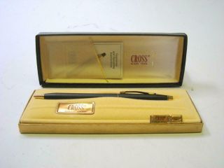 Cross Classic Black 2502 Ball Pen With Goldtone Accents Vintage Nib No Monogram