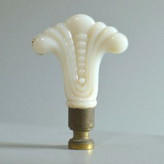 Vintage Alacite White Glass Aladdin Lamp Finial Moonsheaf Opalescent Art Deco