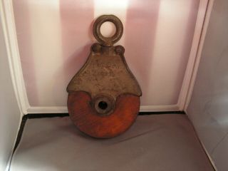 Louden Hay Trolley Pulley K288 Rustic Barn Farm Lifting Pulley Wooden Antique