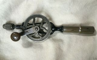 Antique Vintage Goodell - Pratt Company Hand Drill,  Wood Knob