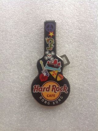 Hard Rock Cafe Pins - Hong Kong Hot Black Guitar Case City Icon Fridge Magnet