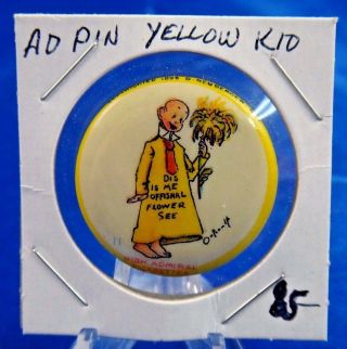 1896 High Admiral Cigarettes Yellow Kid Advertising Pin Pinback Button 1 1/4 "
