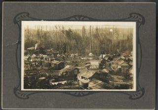 C.  1910 Large Logging Camp With Sawmill,  Railroad Tracks,  Many Buildings