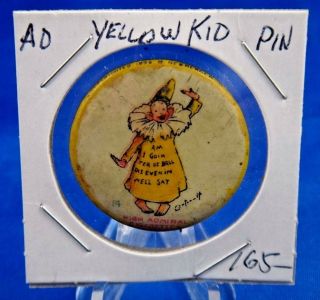 1896 High Admiral Cigarettes Yellow Kid 14 Advertisin Pin Pinback Button 1 1/4 "