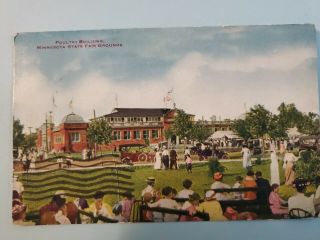 Vintage Postcard Poultry Buildings Minnasota State Fair Grounds