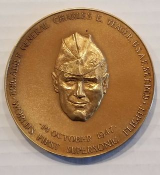 Charles L Yeager First Supersonic Flight Large Medal Token Coin