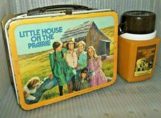 Rare 1978 Little House On The Prairie Metal Lunch Box & Thermos Tv Show Lunchbox