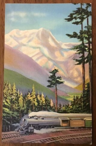 Northern Pacific Railroad,  Mount Rainier,  North Coast Limited,  Postcard