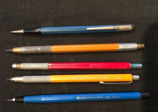 5 Vintage Drafting Mechanical Pencils Lead Holders Koh - I - Noor Staedtler 0701