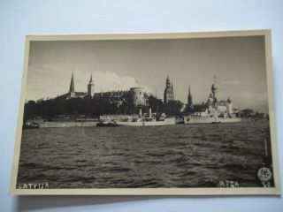 Vintage Postcard.  In Riga Harbour,  Latvia