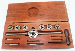 Vintage Henry L.  Hanson Ace Tap And Die Set In Wooden Box