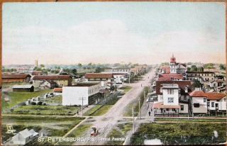 St.  Petersburg,  Fl 1909 Raphael Tuck Postcard: Central Avenue - Florida Fla