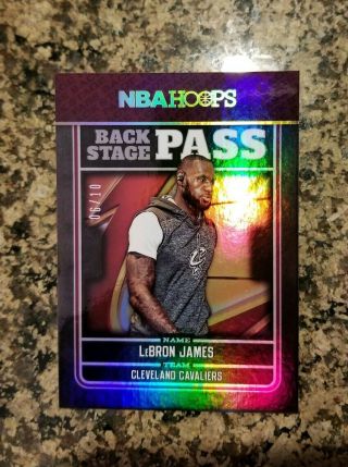 /10 Panini Hoops Backstage Pass Gold Refractor Jersey Number Lebron James Card