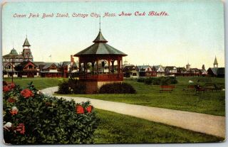 Band Stand Ocean Park Cottage City Oak Bluffs Ma Mass Vintage Postcard B3