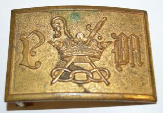 Vintage Brass Odd Fellows Pm Patriarchs Militant Crown Brass Belt Buckle Rare