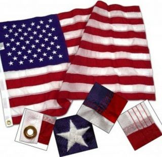3x5 Ft American Us Flag Heavy Duty 2 Ply Polyester Sewn Stars & Stripes Usa Made