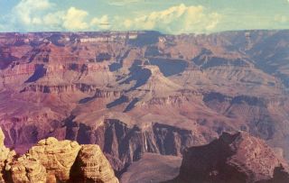 Vintage Grand Canyon National Park Arizona " Fred Harvey " Postcard 1966 Cancel