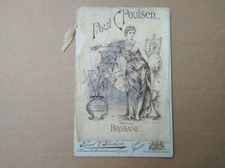 Cabinet Card Victorian Photograph Of A Lady By Poul C Poulsen Brisbane Australia