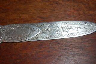 Ornate Silver plated Antique Victorian Chased Letter opener 4