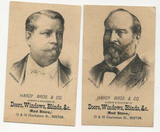 Pair 1880 James Garfield Winfield Hancock Prez Campaign Matching Trade Cards
