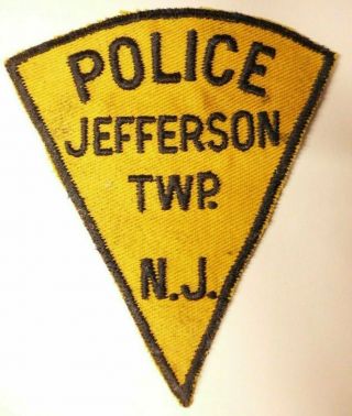 Old Vintage Jefferson Township Police Patch Nj Jersey - Pie Patch