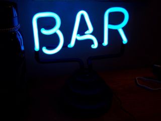 Blue neon bar sign illuminated man cave led tap coors bud michelob 5