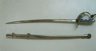 Vintage Civil War Miniature Bayonet " 34 S " 8 1/2 " Long With Scabbard