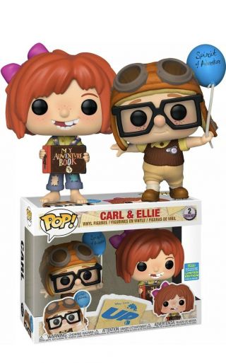 Funko Pop Young Carl And Ellie 2 Pack Disney Pixar Up Sdcc 2019 Exclusive