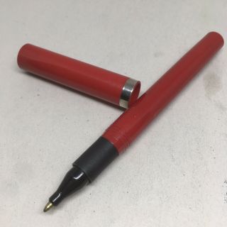 Vintage Sheaffer Ballpoint Pen No Nonsense Red Plastic Plain Made In Usa
