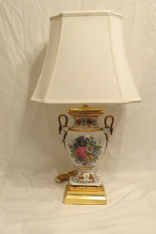 Frederick Cooper Porcelain,  Floral Design Table Lamp / Shade