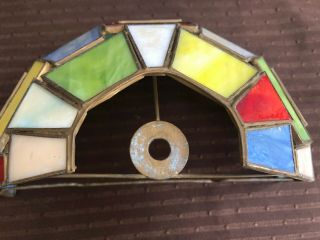 VINTAGE TIFFANY STYLE STAINED GLASS WALL SCONCE LAMP SHADE 2 3