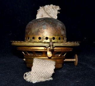 Antique Large E Miller Hinged Set Screw Oil Kerosene Lamp Burner For 3 ½ Chimney