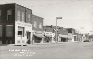 Desmet Sd Street Scene Stores Signs Real Photo Postcard