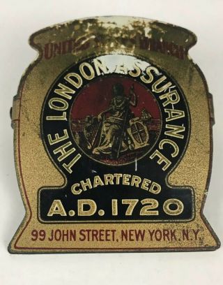 Vtg.  The London Assurance Corp.  York Brass Advertising Paper Clip