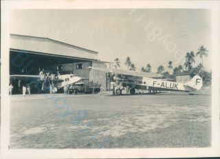 Air France Fokker F.  Viib - 3m Trimotor F - Aluk Raf Seletar Hanger Singapore 1930 