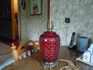 Aladdin Alacite Electric Lamp - G - 177 Ruby (red) - 1938
