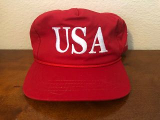 President Donald Trump Official Campaign Red Usa Snap Back Hat Made In Usa