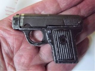 Vintage JAPAN Die Cast Pencil Sharpener 30 ' s PISTOL 2