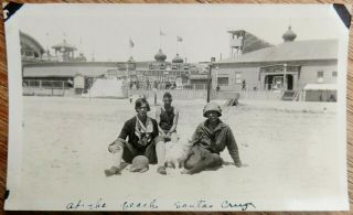 1920s Photo On Beach @santa Cruz,  Ca Humanzee Signs,  Mirror Maze,  Palace Of Fun