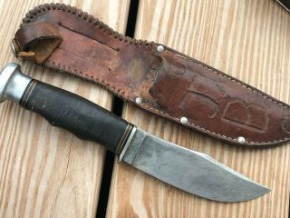 Old Ka - Bar Reg.  U.  S.  Pat.  Off.  Woodcraft Pattern Hunting Skinning Bushcrafter Knife