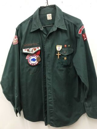Vintage,  1950,  S Boy Scout Uniform With Patches Alden N.  Y.  117,  See Photos (13t)