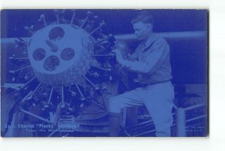 Charles Lindbergh Vintage Arcade Postcard Plucky Lindbergh Tunes His Motor