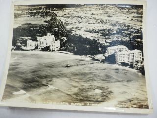 1930 Aerial Photo of the Royal Hawaiian and Moana Hotel Honolulu 8.  5 