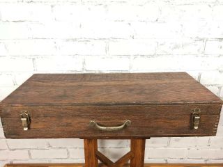 Vintage Stanley Oak Wood Tool Box Chest Dovetailed Jointed 25” X 12”