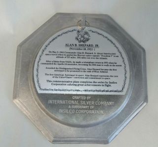 Vintage Alan Shepard Commemorative Pewter Plate International Silver 2